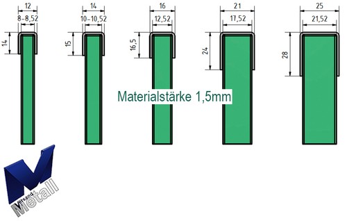 Einfassprofil profil 5mm - einfassprofil, 1,5mm